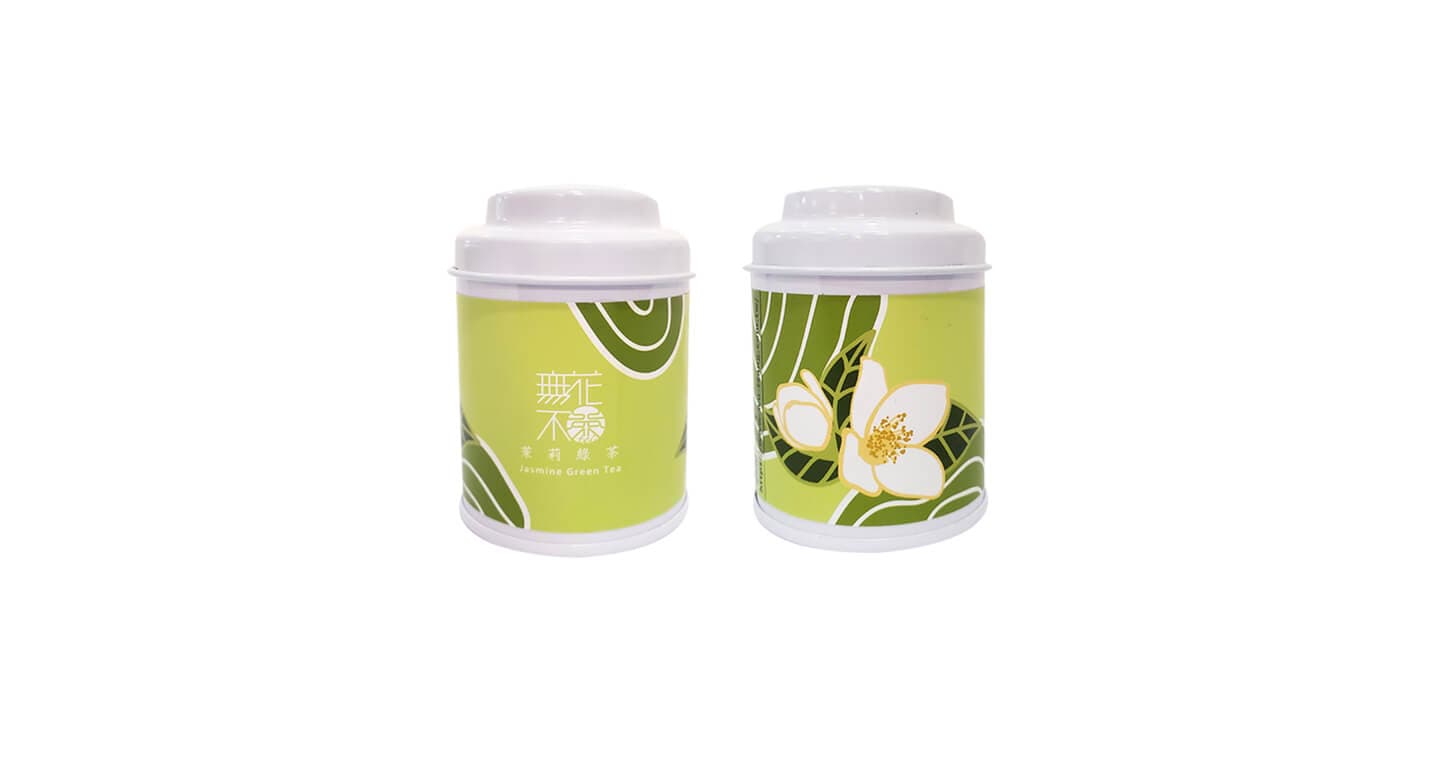 無藏 【無花不茶】原葉花茶系列-原味經典款：茉莉綠茶—3g三角茶包*3入小鐵罐裝*5罐（第 1 張，共 5 張）