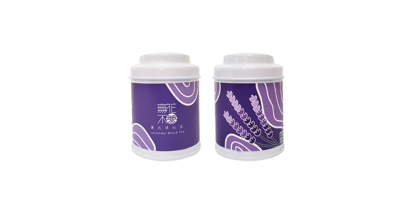 無藏 【無花不茶】原葉花茶系列-紅茶款：薰衣草紅茶—3g三角茶包*3入小鐵罐裝*5罐