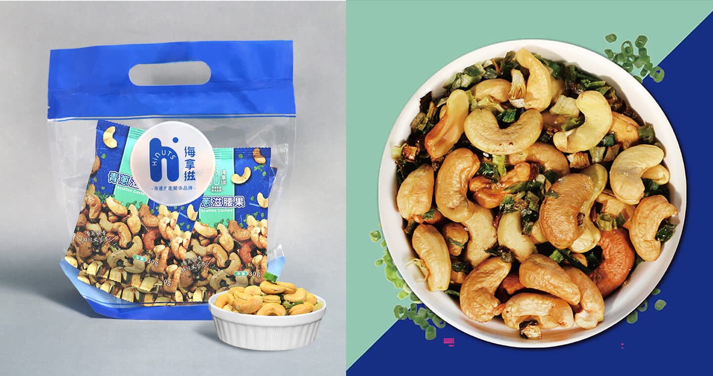 海邊走走 HiNUTS 海拿滋青蔥滋腰果(袋裝)*4包