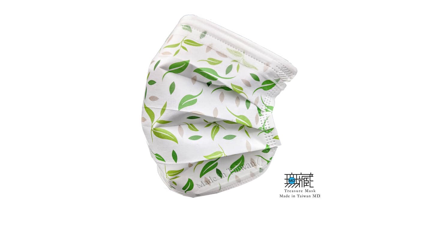無藏生醫 清新茶葉 三層防護口罩｜成人款5入裝*6包