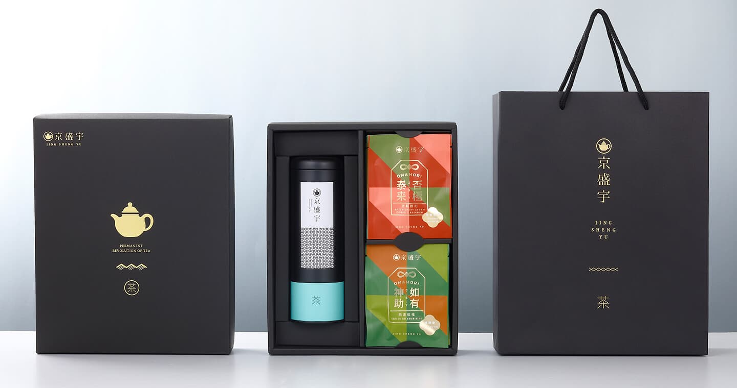 京盛宇 墨金雙享禮盒｜不知春100g+10入御守袋茶｜茶葉茶包禮盒