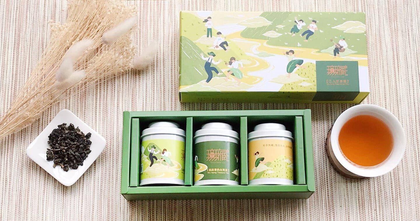 無藏 客製化茶葉禮盒【無藏 | 清新款】阿里山故事茶3入小禮盒 ─ 展翅飛翔 /溫潤甘美*2組