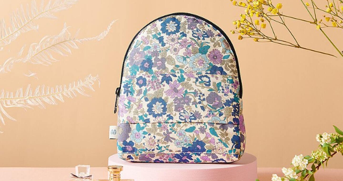 樣樣好物 【無藏嚴選】旅の花-精品化妝包： 藍 - 花團錦簇
