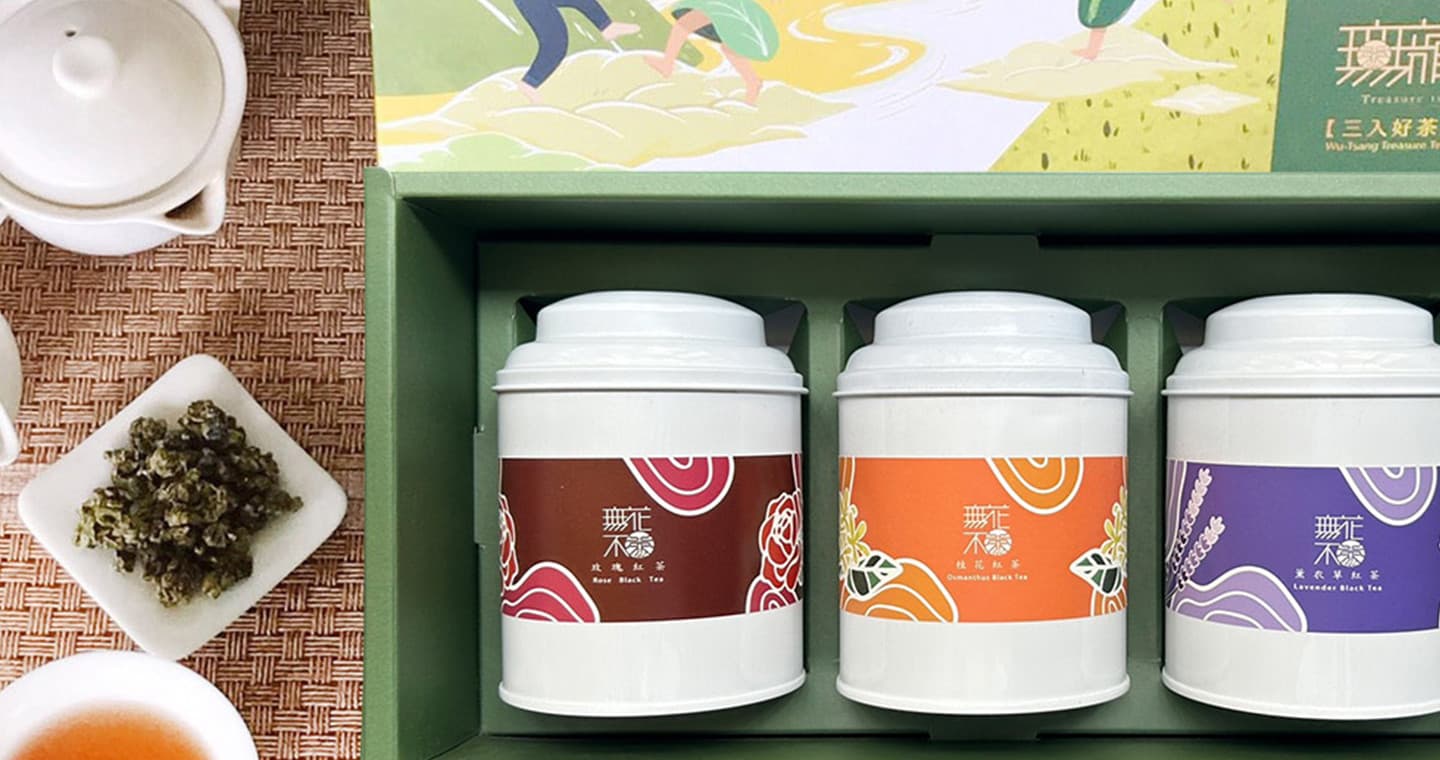 無藏 【無花不茶】花入紅茶【桂花紅茶+玫瑰紅茶+薰衣草紅茶】三入大罐裝綜合茶包禮 大禮盒