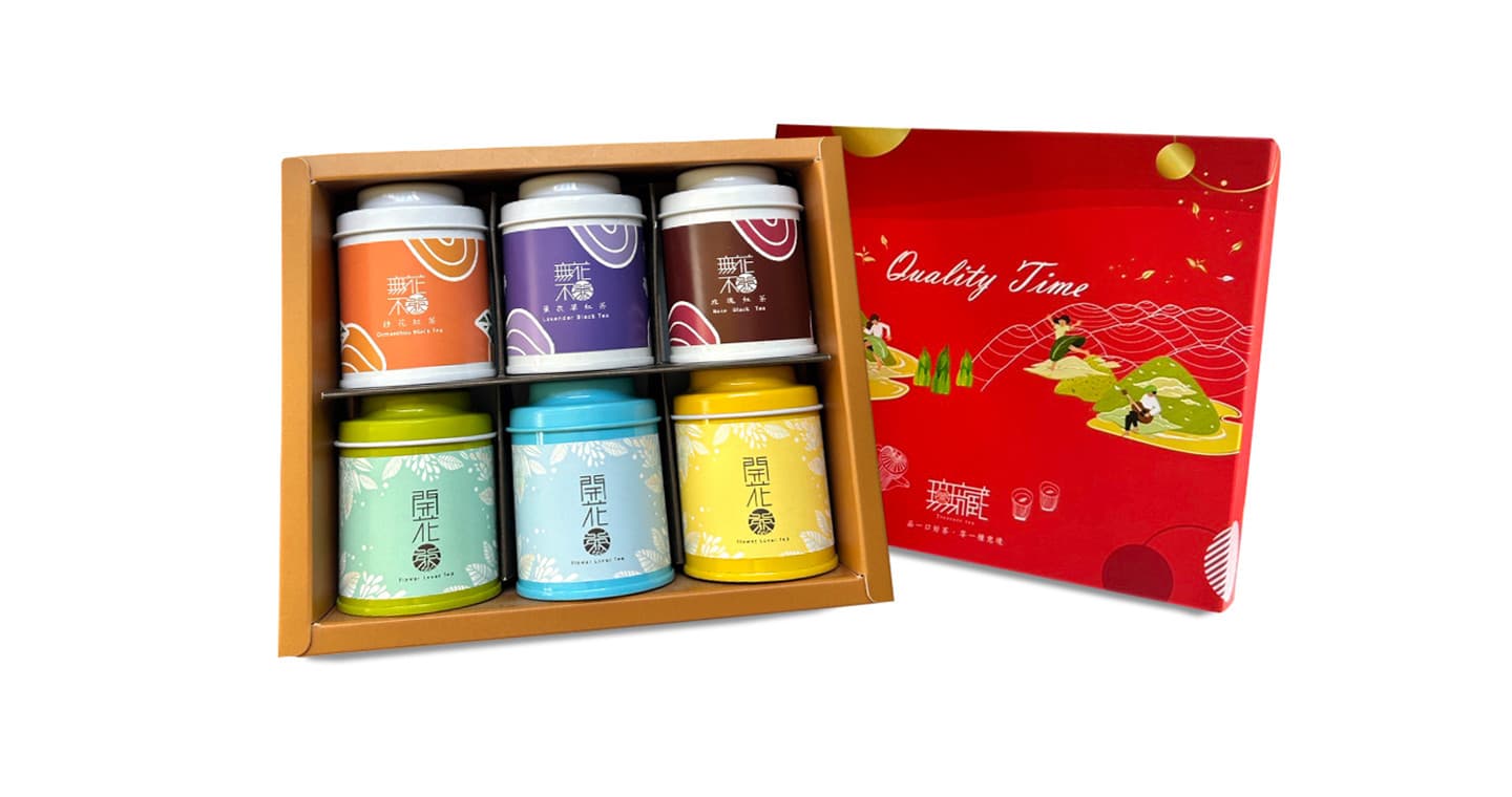 無藏 【無藏嚴選】閨密禮盒-開花茶+花入紅茶綜合6入小罐組 – 全彩盒