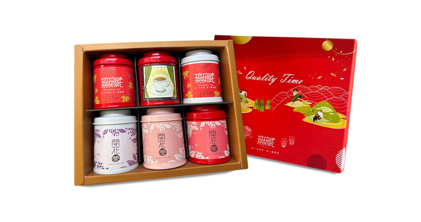 無藏 【無藏嚴選】閨密禮盒-開花茶+臺茶紅茶綜合6入小罐組 – 全彩盒