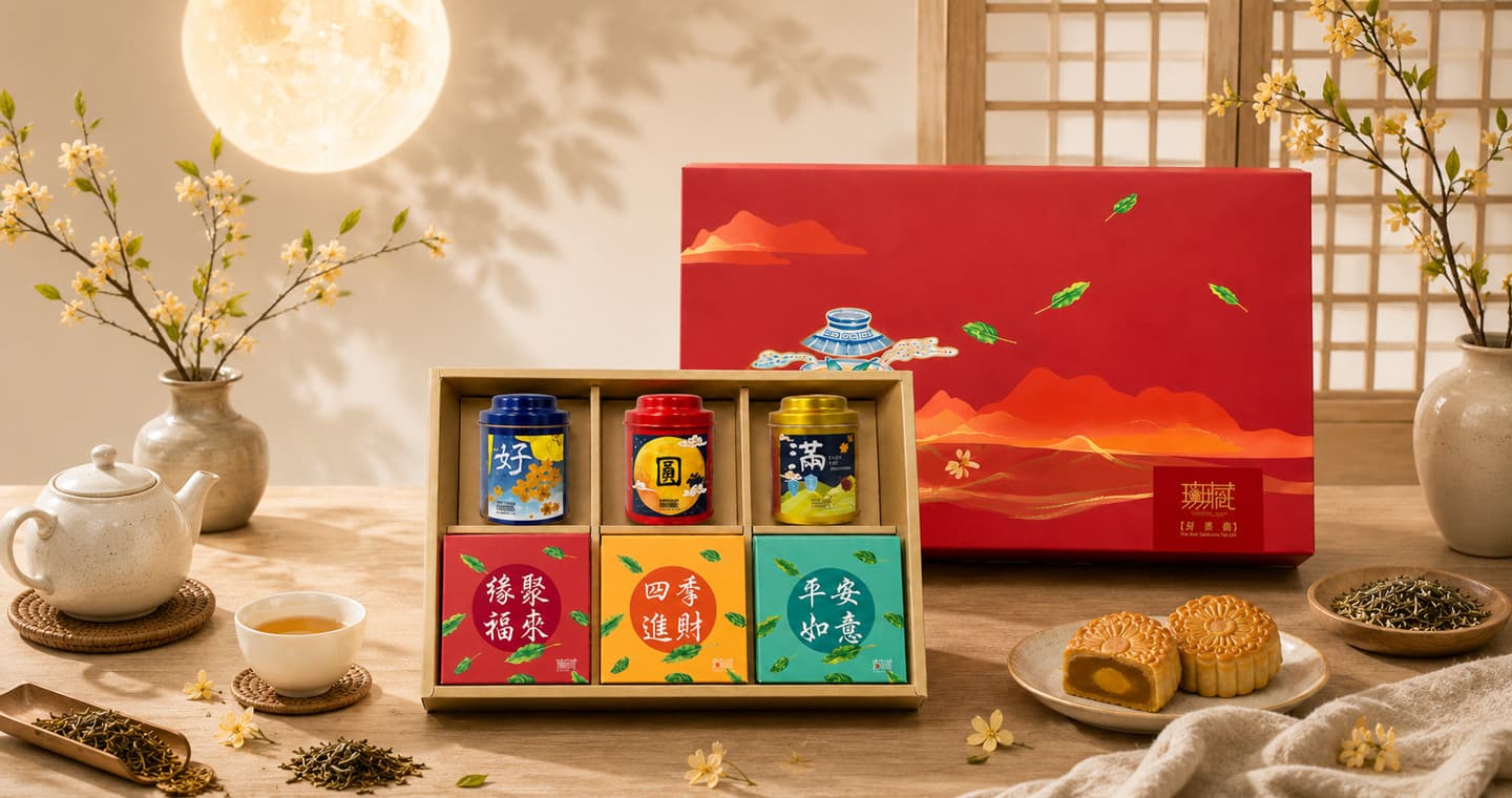 無藏 【中秋客製茶禮】【無藏】中秋公益經典茶葉+茶食禮盒 Q系列 (3茶3茶食)