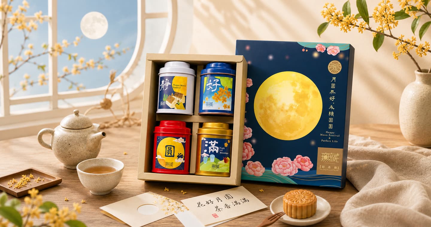 無藏 【中秋公益禮盒】F3 月圓共好精緻彩盒-綜合四入紅茶禮 (1散茶+3茶包)