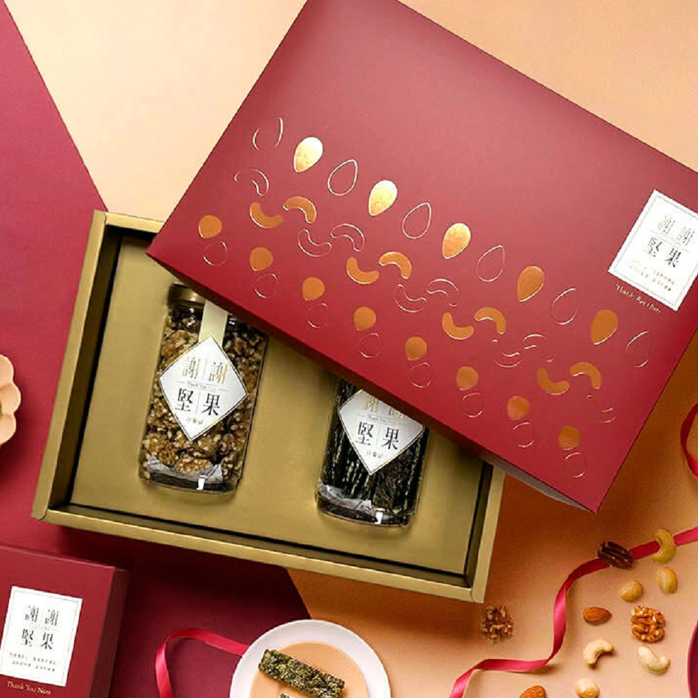 謝謝堅果 - 謝謝滿溢2罐組(原味核桃+海苔堅果脆片/素食，附提袋)